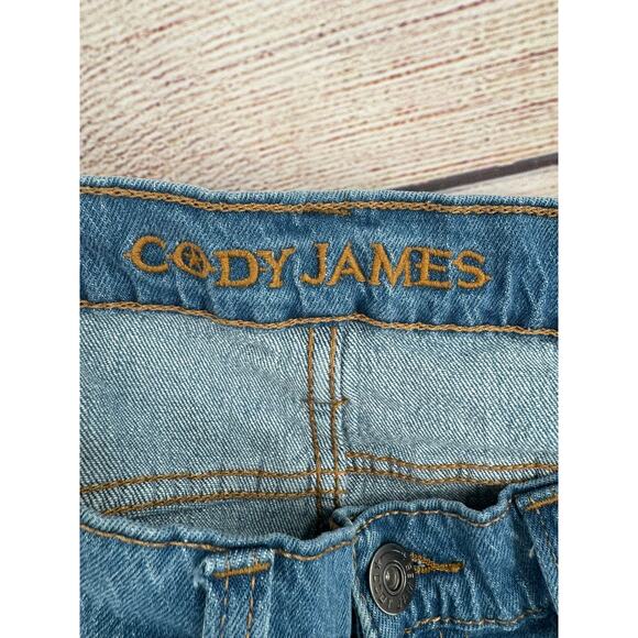 Cody James Yeehaw Stackable Straight Jeans Mens 35x30 Blue Light Wash Denim - Picture 7 of 11